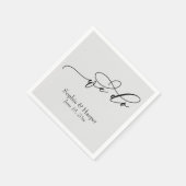 ラグジュアリーシンプルスクリプトタイポグラフィウィドグレイ スタンダードカクテルナプキン (角)