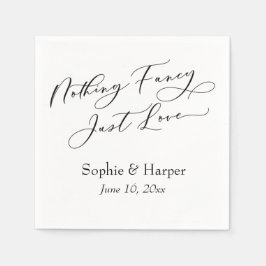 ラグジュアリーシンプルスクリプトファンシーNothing Just Love スタンダードカクテルナプキン