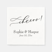 ラグジュアリーシンプルタイポグラフィ応援! スタンダードカクテルナプキン (正面)