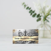 ラグジュアリーシ王室のックオーナメントグラムシルバー金ゴールド 名刺 (スタンド正面)