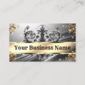 ラグジュアリーシ王室のックオーナメントグラムシルバー金ゴールド 名刺 (正面)