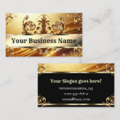 ラグジュアリーシ王室のックオーナメントグラム金ゴールドゴールデングラデーション 名刺 (正面/裏面)