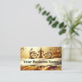 ラグジュアリーシ王室のックオーナメントグラム金ゴールドゴールデングラデーション 名刺 (スタンド正面)