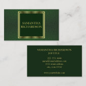 ラグジュアリージオメトリックエメラルド及び金ゴールドプロフェッショナル 名刺 (正面/裏面)