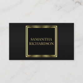 ラグジュアリージオメトリックブラック&金ゴールドプロフェッショナル 名刺