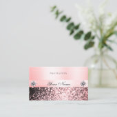ラグジュアリージュエリーピンクグリッターダイヤモンドパステルピンク 名刺 (スタンド正面)