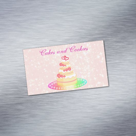 ラグジュアリースイートピンクケーキ マグネット名刺 (インサイチュ)