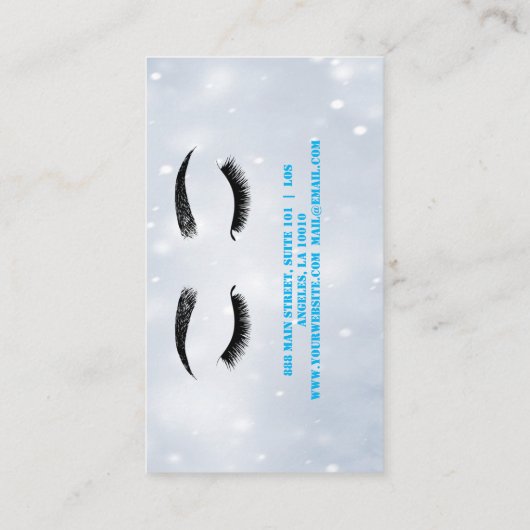 ラグジュアリースイートブルーメイクアップビジネスカード 名刺 (裏面)