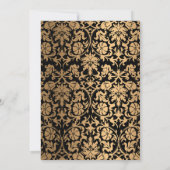 ラグジュアリースウィート16ブラックガーリー誕生日 招待状 (裏面)