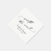 ラグジュアリースクリプトシンプルフォントワース・ザ・ウェイト スタンダードカクテルナプキン (角)