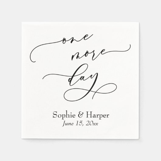 ラグジュアリースクリプトシンプルフォント1日以上 スタンダードカクテルナプキン (正面)