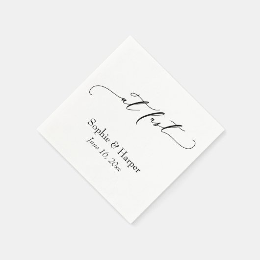 ラグジュアリースクリプトフォントシンプルタイポグラフィが最後に スタンダードカクテルナプキン (角)