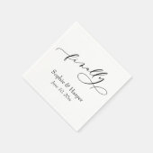 ラグジュアリースクリプトフォントシンプルタイポグラフィついに スタンダードカクテルナプキン (角)