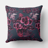 ラグジュアリースタイリッシュウォーターカラーネイビーブルーブルゴーニュ クッション (裏面)