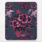 ラグジュアリースタイリッシュウォーターカラーネイビーブルーブルゴーニュ マウスパッド (正面)