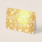 ラグジュアリースタイリッシュゴールデンハートバレンタインデー 箔カード (正面)