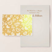 ラグジュアリースタイリッシュゴールデンハートバレンタインデー 箔カード (ディスプレー)