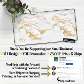 ラグジュアリースタイリッシュゴールドフォイルマーブルモノグラム デスクマット