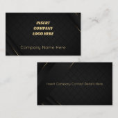 ラグジュアリースタイリッシュブラック&金ゴールド名刺 名刺 (正面/裏面)