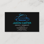 ラグジュアリースタイルカーウォッシュ&ディテアリングブルーモダン 名刺 (裏面)