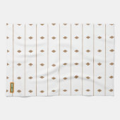 ラグジュアリーストライプミニマリストとダイヤモンド白 キッチンタオル (横)