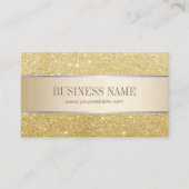 ラグジュアリーストライプ金ゴールドスパークルグリッター背景 名刺 (正面)