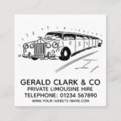 ラグジュアリーストレッチリムジンレンタル スクエア名刺 (正面)