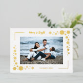 ラグジュアリースノーフレークミニマリストフォトファミリフレーム 箔シーズンカード (立ち正面)