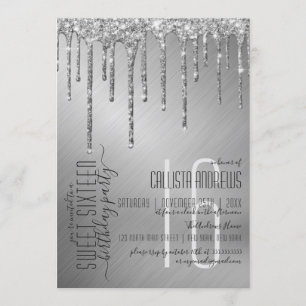 ラグジュアリースパークリーグリッタードリップススイーツ16 招待状