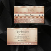 ラグジュアリースパークルコーラルグリッターダイアモンズモノグラム 名刺