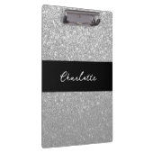 ラグジュアリースパークルシルバーグリッター名 クリップボード (右)