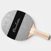 ラグジュアリースパークルシルバーグリッター名 卓球ラケット (横)