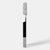 ラグジュアリースパークルシルバーグリッター名 iPhoneケース (右側面)