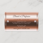 ラグジュアリースパークルバラ金ゴールドグリッターとダイヤモンド 名刺 (裏面)