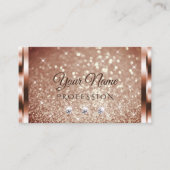 ラグジュアリースパークルバラ金ゴールドグリッターとダイヤモンド 名刺 (正面)