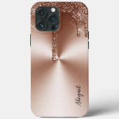 ラグジュアリースパークルバラ金ゴールドドリッピンググリッターパーソナル Case-Mate iPhoneケース (裏面)