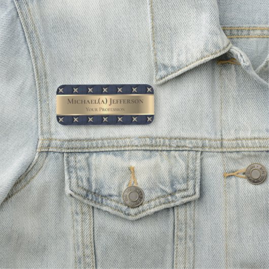 ラグジュアリーセブンゴールデンスターズエレガントオン・ブルー: 名札 (インサイチュ)