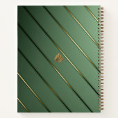 ラグジュアリーセージグリーン&金ゴールド ノートブック (裏面)