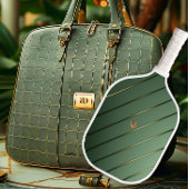 ラグジュアリーセージグリーン&金ゴールド ピックルボールラケット