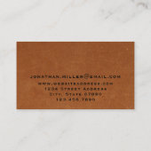 ラグジュアリーセーブルブラウンレザー金ゴールドモノグラム 名刺 (裏面)