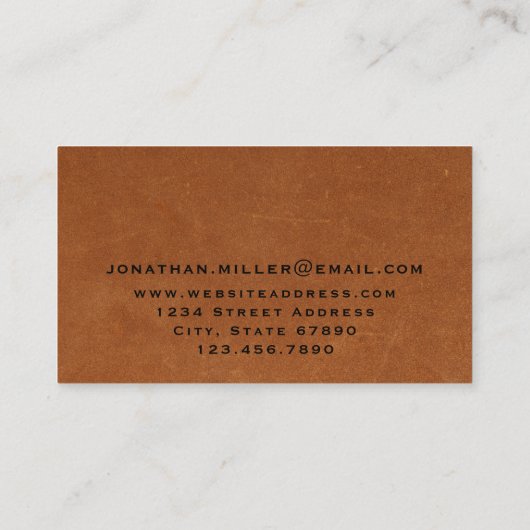 ラグジュアリーセーブルブラウンレザー金ゴールドモノグラム 名刺 (裏面)