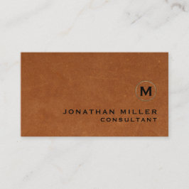 ラグジュアリーセーブルブラウンレザー金ゴールドモノグラム 名刺