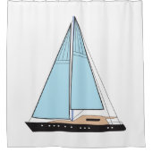 ラグジュアリーセーリングヨットボート シャワーカーテン (正面)