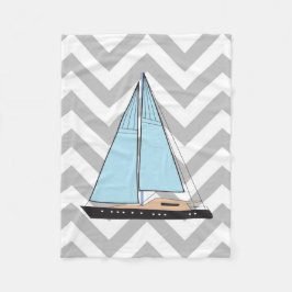 ラグジュアリーセーリングヨットボート フリースブランケット