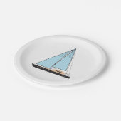 ラグジュアリーセーリングヨットボート ペーパープレート (アングル)