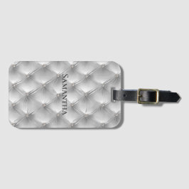 ラグジュアリーソフトグレイフェイクベルベット ラゲッジタグ