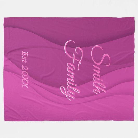 ラグジュアリーソフトピンクウェーカスタマイズブ フリースブランケット (正面(横))