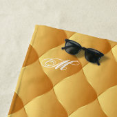 ラグジュアリーソフトモノグラムの金ゴールドカスタマイズ ビーチタオル (インサイチュ)