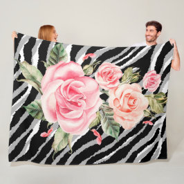 ラグジュアリータイガーバラトレンディーライン フリースブランケット