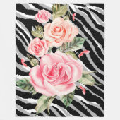 ラグジュアリータイガーバラトレンディーライン フリースブランケット (正面)